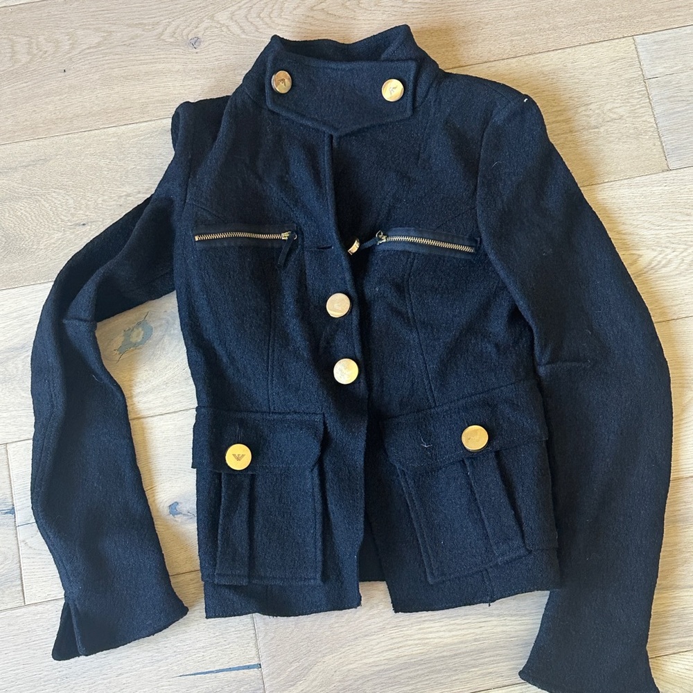 Emporio Armani Black Jacket with Gold Buttons
